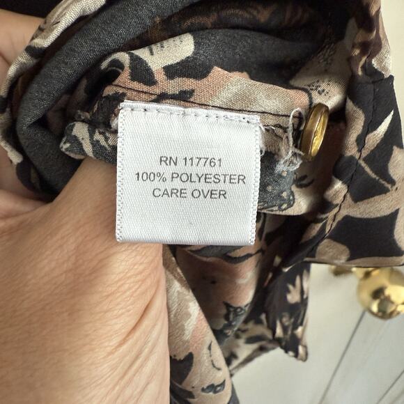 Speed Limit Womens Black Brown Floral 1/4 Zip V Neck Size 3XL Workwear Capsule - Picture 7 of 8